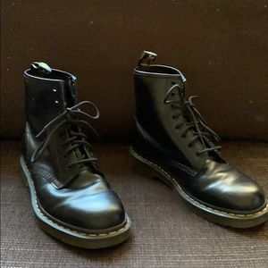Black 1460 Doc Martens, Smooth leather lace ups